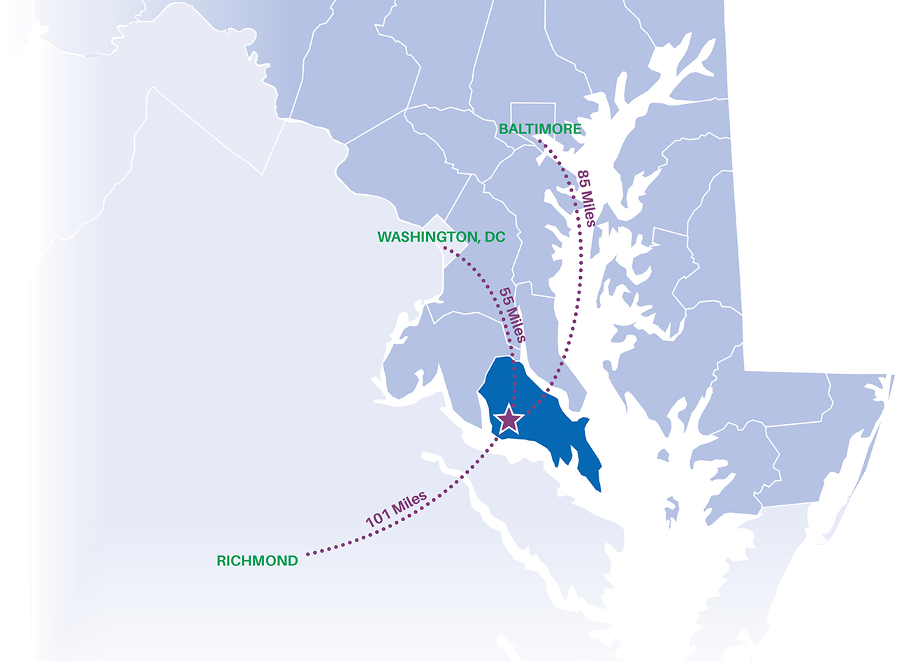 Map of St. Mary's County